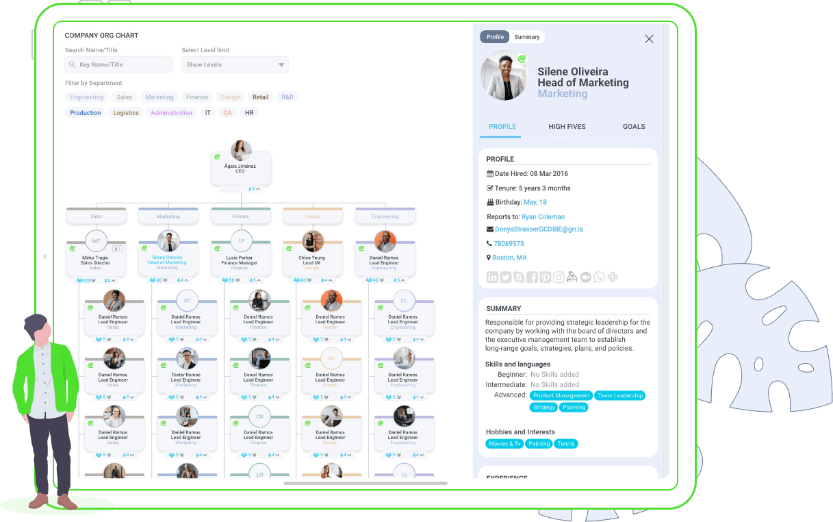 HelloTeam Social Workplace Organization Charts