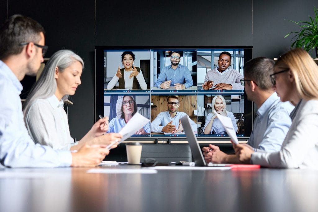 team meeting and video conference