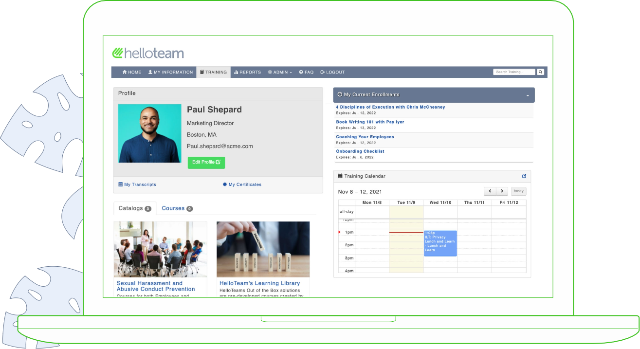 Learning Management Screenshot